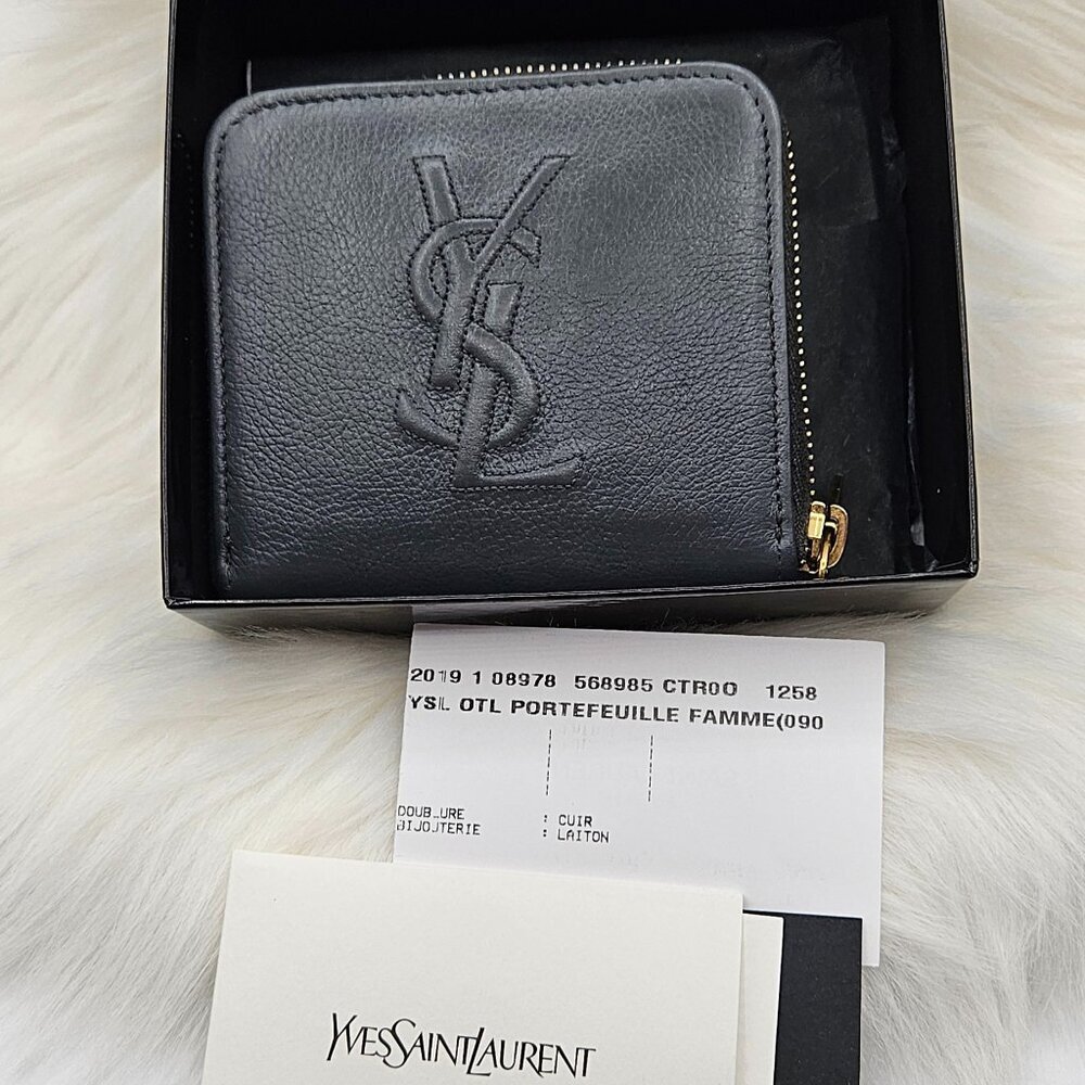 Saint Laurent  Bi-fold Wallet in Grey Leather